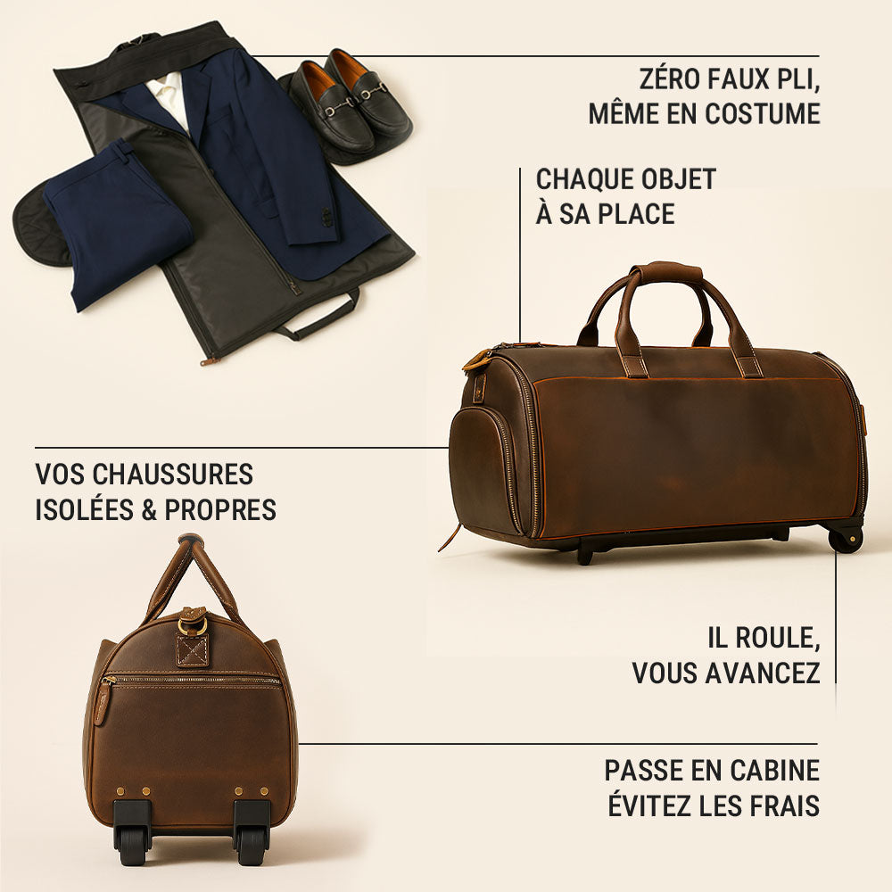 Sac pliable en cuir à Roulette – The Winnie Mae™