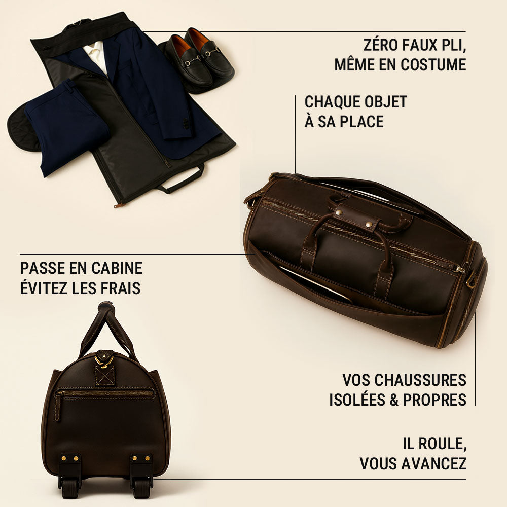 Sac pliable en cuir à Roulette – The Winnie Mae™