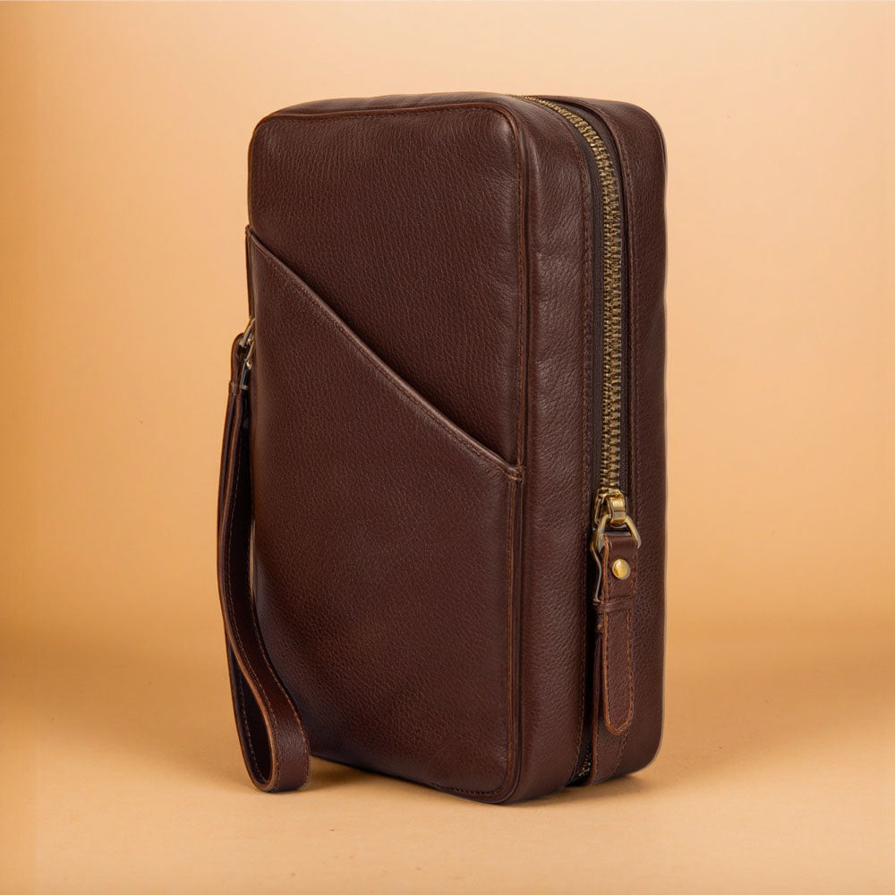 Trousse de rangement en cuir