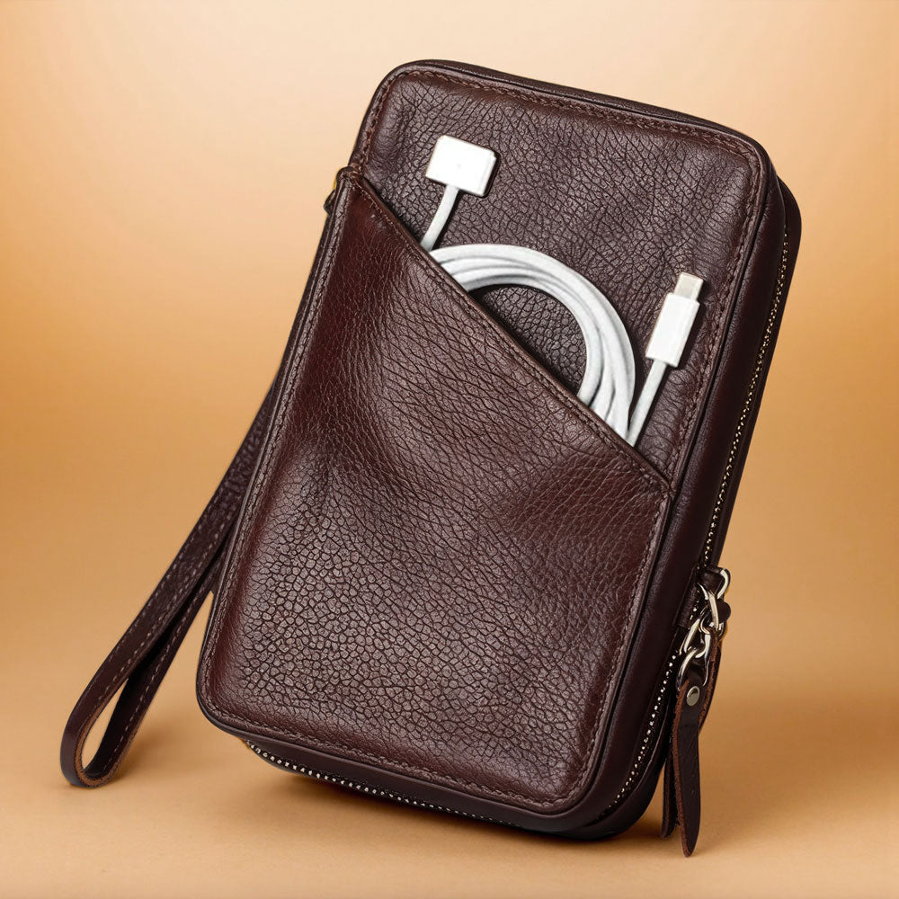 Trousse de rangement en cuir